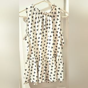 LOFT Heart Black and White sleeveless shirt